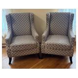LR - Pier 1 Imports Armchairs with Grey Trellis Upholstery