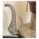 K - Vintage Copper & Silver Overlay Dragon Ewer