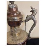 K - Vintage Copper & Silver Overlay Dragon Ewer