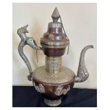 K - Vintage Copper & Silver Overlay Dragon Ewer