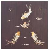 DR - Vintage Asian Fish Motif Rosewood with Mother of Pearl Inlay Credenza / Sideboard / Buffet Server