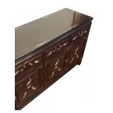 DR - Vintage Asian Fish Motif Rosewood with Mother of Pearl Inlay Credenza / Sideboard / Buffet Server