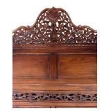 P - Vintage Hand Carved Southeast Asian Balinese- Style Two Seater Storage Bench