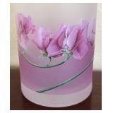 K - Six Vintage Kig Indonesia Lavender Floral Frosted Glasses