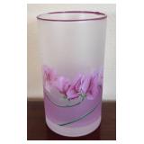 K - Six Vintage Kig Indonesia Lavender Floral Frosted Glasses