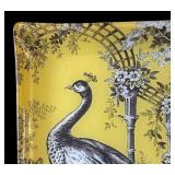 K - Fringe Studio Glass Peacock Platter