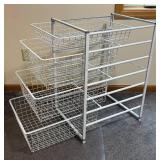 BR - White Wire Basket Storage Cabinet
