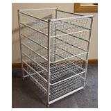 BR - White Wire Basket Storage Cabinet