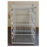 BR - White Wire Basket Storage Cabinet