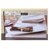 BR - Designed by Nature Set of 3 White Porcelain Serving Platters