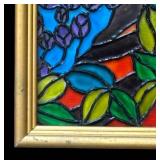 K - Peacock Stained Glass Style Wall Panel