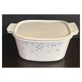 CorningWare Lidded Casseroles - Blue Floral Pattern