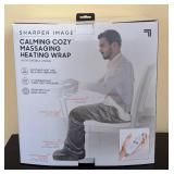 LR - Sharper Image Calming Cozy Massaging Heating Wrap - Sherpa Lining, 9 Modes