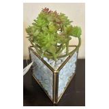 LR - Faux Foliage: Pink Pig Planters & Green Bird Planter with Succulents by Fresh Picked