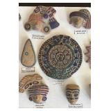 LR - Aztec Teotihuacan Artifact Replicas including Medallion & Assorted Figurines