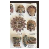 LR - Aztec Teotihuacan Artifact Replicas including Medallion & Assorted Figurines