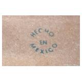 Hand-Painted Orange Rim & Multicolor Floral Mexican Pottery Planter