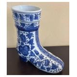 LR - Blue & White Boot Vases and Jar