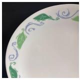 LR - Corelle by Corning Dinner Plates - Leaf & Swirl Border Pattern