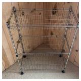P - Chrome Wire Shelving Cart 3-Tier