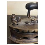 LR - Antique Style Brass Sad Irons with Ornate Floral Scrollwork