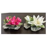 LR - Succulents and Cactus Bowl Arrangement with Pink & White Rosettes