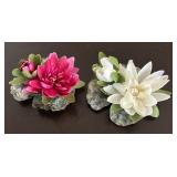 LR - Succulents and Cactus Bowl Arrangement with Pink & White Rosettes