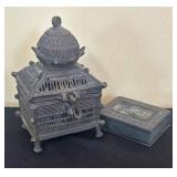 K - Vintage Dhokra Trinket Box and Small Trinket Box