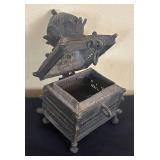 K - Vintage Dhokra Trinket Box and Small Trinket Box