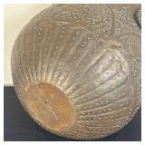 K - Vintage Brass Cauldron with Intricate Design