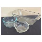 K - Pyrex, Anchor Hocking & Pampered Chef Glass Bakeware Lot - Bowls & Dishes