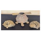 K - Vintage Brass Turtle Figurines