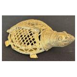 K - Vintage Brass Turtle Figurines