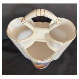 LR - Pedder Four-Section Ceramic Utensil Holder Planter - Fruit Motif