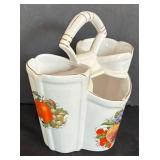 LR - Pedder Four-Section Ceramic Utensil Holder Planter - Fruit Motif