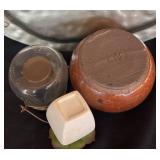 LR - Serving Platter, Brown Ceramic Pot, Candle Holder and More