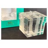 K - Simon Designs Crystal Paper Weight