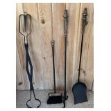 P - Fireplace Brass Tool Set