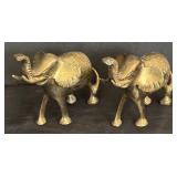 K - Vintage Brass Elephant Pair