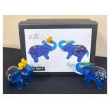 K - Pier 1 Imports Ella & Raja Glass Elephant Figurines
