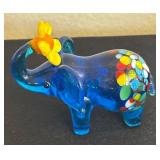 K - Pier 1 Imports Ella & Raja Glass Elephant Figurines