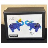 K - Pier 1 Imports Ella & Raja Glass Elephant Figurines