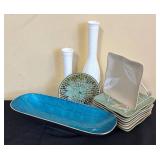 LR - Karen Neuburger Willow Collection Plates, Milk Glass Vases, Shimmering Serving Bowl and More