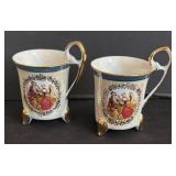 K - Yamasen Gold Collection Porcelain Japan 24K Gold Plated - Petite Dish & 2 Cups