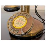 LR - GEC Made in England Brass Candlestick Telephone - 12-inch Tall - Not Functioning