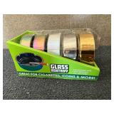 5 Plated Glass Ashtrays