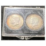 2 US 1964 KENNEDY HALF DOLLARS IN CASE