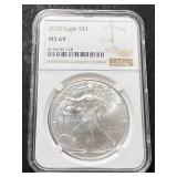 2020 AMERICAN SILVER EAGLE NGC MS69