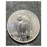 2011 CANADIAN WOLF 1 TROY OZ .9999 FINE SILVER