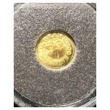 HALF GRAM .9999 FINE GOLD MONARCH METALS ROUND IN AIRTITE